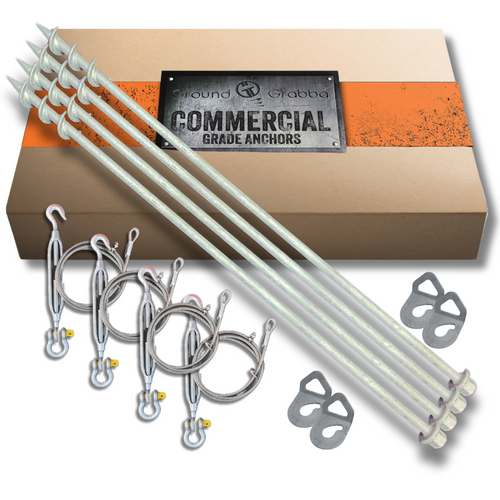 Complete Ground Anchor System – Tiny Homes, Site Offices & Containers