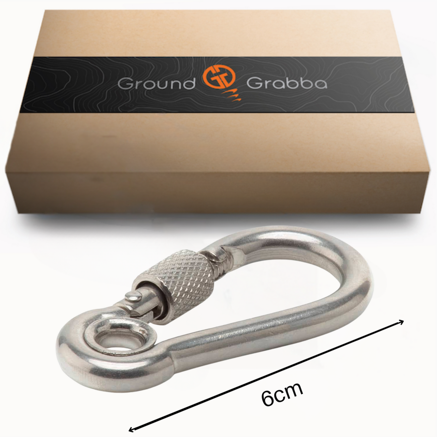 Stainless Steel Carabiner 2 Packs | 6cm or 8cm | 316 Stainless | Screw Up Safety Gate