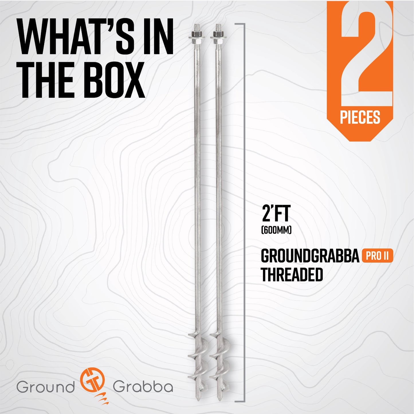 Commercial Threaded Pro II Kit | 2x 900mm 15mm shaft | Galvanised | For Small anchoring Holes