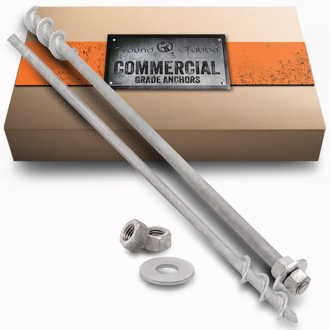 50% OFF - END OF LINE- Threaded Ground Anchor Pack – 2 x 450mm GroundGrabba Pro (Compact Fixtures)