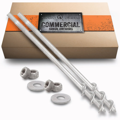 50% OFF - END OF LINE- Threaded Ground Anchor Pack – 2 x 900mm GroundGrabba Pro II (Sculptures & Infrastructure)