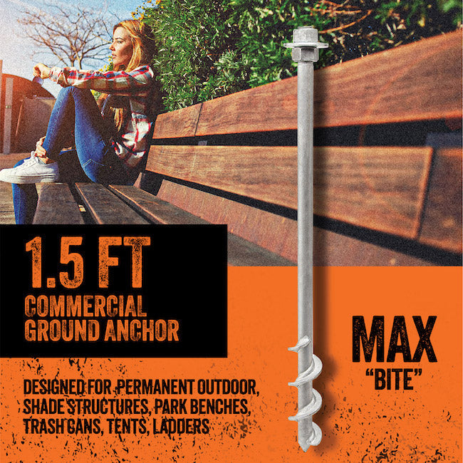 50% OFF - END OF LINE- Threaded Ground Anchor Pack – 2 x 450mm GroundGrabba Pro (Compact Fixtures)
