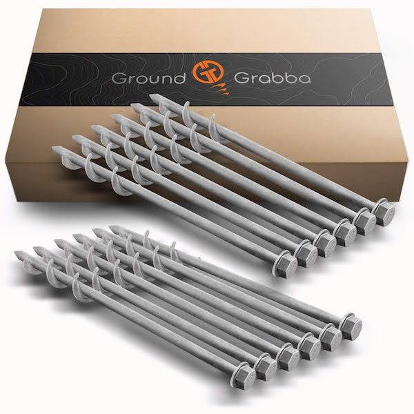 12 Pack | Screw-In Tent Peg Ground Anchor | Unbreakable | 300mm Pro | 3X Grip |Original 19mm Series