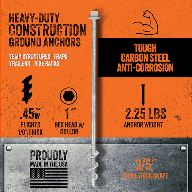 Commercial Ground Anchor Pack – 2 x 600mm GroundGrabba Pro I (Multi-Purpose Use)