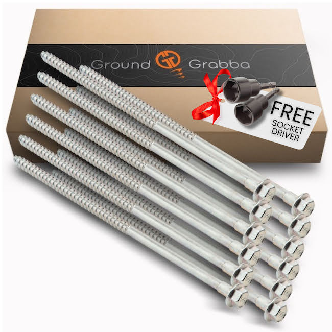 GroundGrabba Junior Kits | Screw-in Tent Pegs | Medium to Harder Grounds