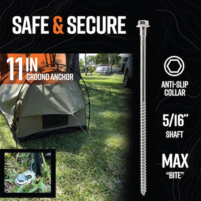 GroundGrabba Junior Kits | Screw-in Tent Pegs | Medium to Harder Grounds