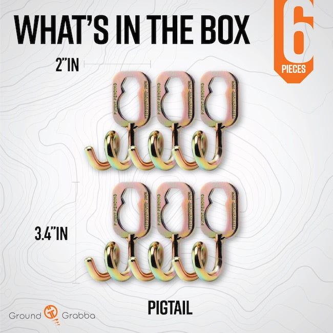 Pigtail Hook | Curly Hook | Spring & Rope Ready | Slot Engagement | Built-in 16mm Hex Tool