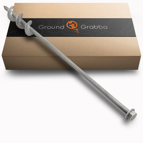 GroundGrabba Pro ll | 615mm |Screw-In Tent Peg Ground Anchors | Unbreakable| 615mm | 7X Grip | New 16mm Hex Series