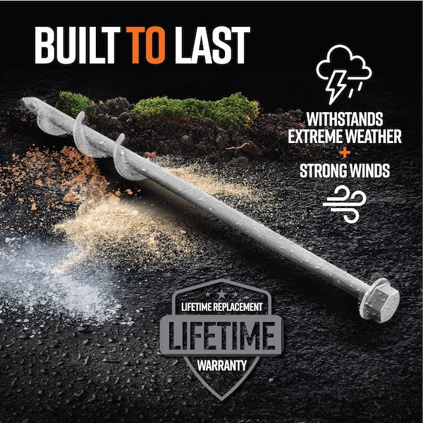 GroundGrabba Pro | 315mm | Screw-In Tent Peg Ground Anchors | Unbreakable | 3X Grip | New 16mm Hex Series