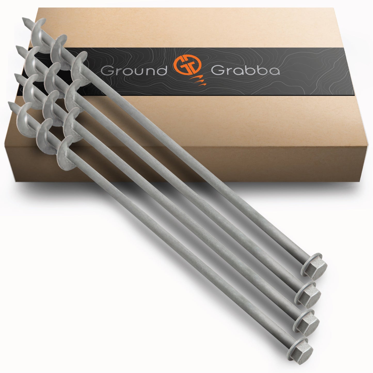 GroundGrabba Pro ll | 615mm |Screw-In Tent Peg Ground Anchors | Unbreakable| 615mm | 7X Grip | New 16mm Hex Series