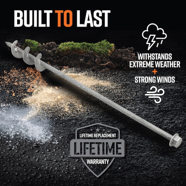 GroundGrabba Pro II | 615mm | Screw-In Tent Peg Ground Anchors | Unbreakable | 8 or 24 Piece Kit | 7X Grip | New 16mm Hex Series