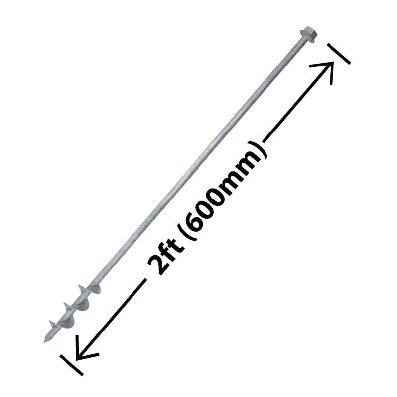 GroundGrabba Pro II | 615mm | Screw-In Tent Peg Ground Anchors | Unbreakable | 8 or 24 Piece Kit | 7X Grip | New 16mm Hex Series