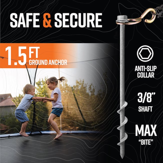 GroundGrabba Pro I | 465mm | Screw-In Tent Peg Ground Anchors | Unbreakable | 7X Grip | New 16mm Hex Series