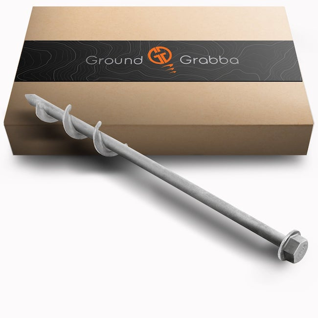 GroundGrabba Pro | 315mm | Screw-In Tent Peg Ground Anchors | Unbreakable | 3X Grip | New 16mm Hex Series
