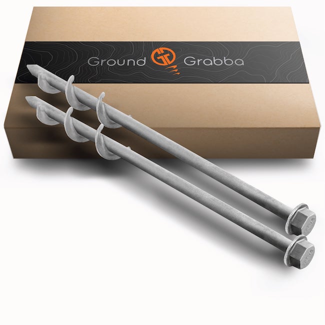 GroundGrabba Pro | 315mm | Screw-In Tent Peg Ground Anchors | Unbreakable | 3X Grip | New 16mm Hex Series