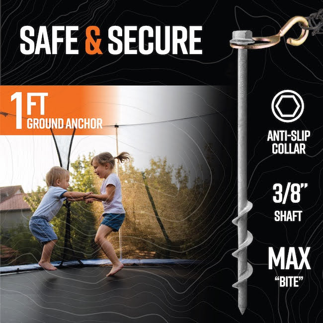 GroundGrabba Pro | 315mm | Screw-In Tent Peg Ground Anchors | Unbreakable | 3X Grip | New 16mm Hex Series