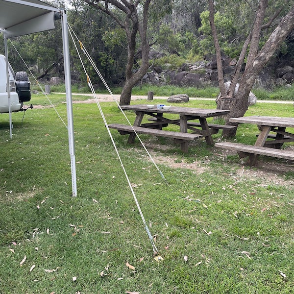 GroundGrabba Double Spring | Guy Rope | Tent | Tarp | Annexe | Anodised Tensioner | Easy Carabiner Connection