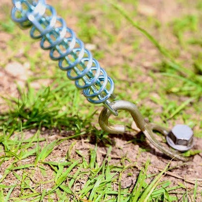 GroundGrabba Double Spring | Guy Rope | Tent | Tarp | Annexe | Anodised Tensioner | Easy Carabiner Connection