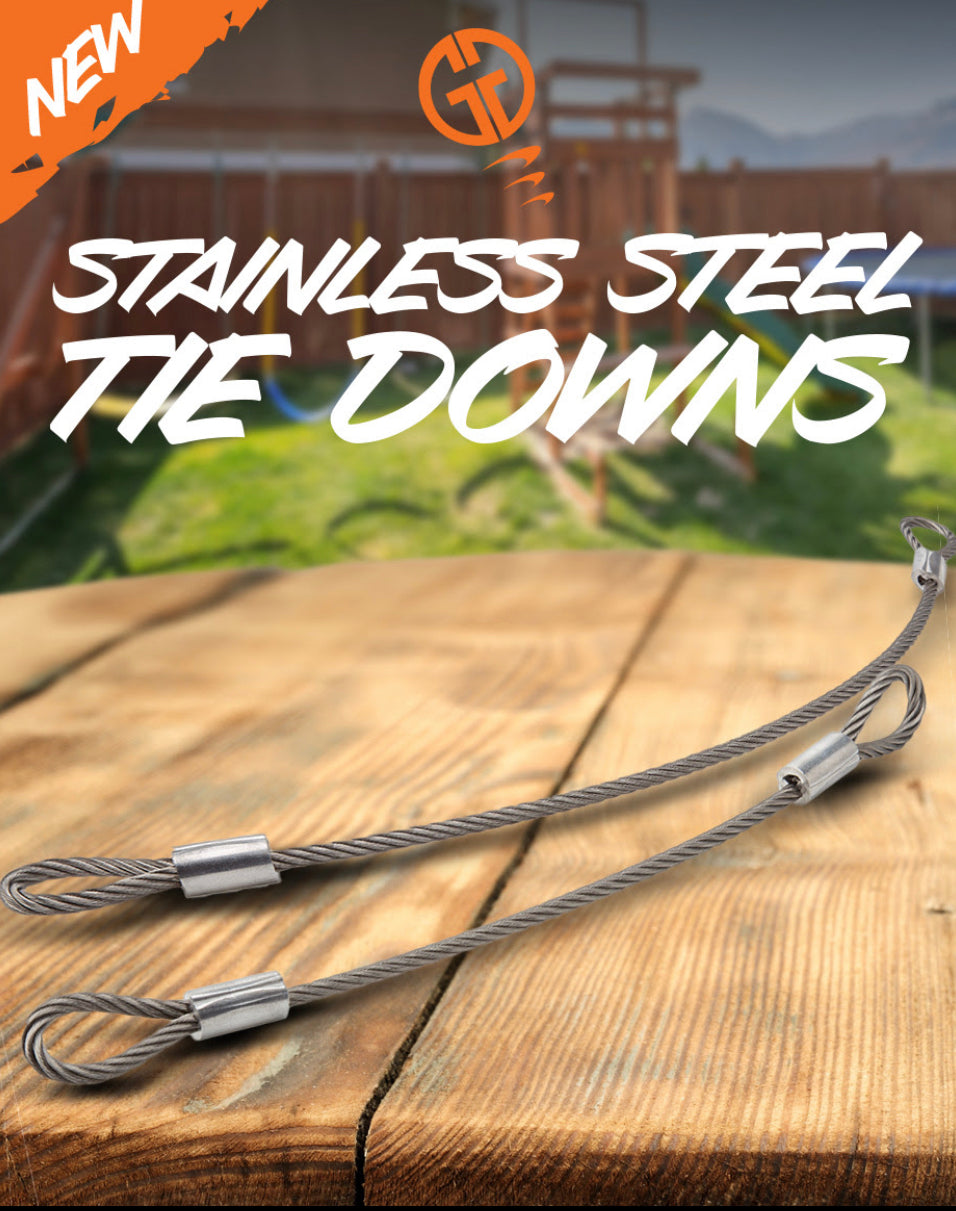 Cable Tie Downs | 400x6mm | Dual End Loops | Trampoline bases | Swing sets | Horse Jumps