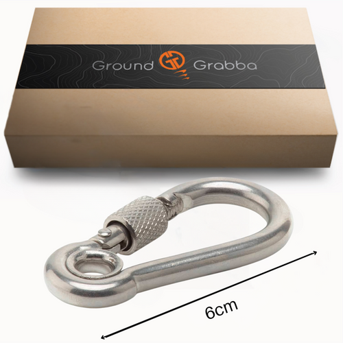 Stainless Steel Carabiner 2 Packs | 6cm or 8cm | 316 Stainless | Screw Up Safety Gate