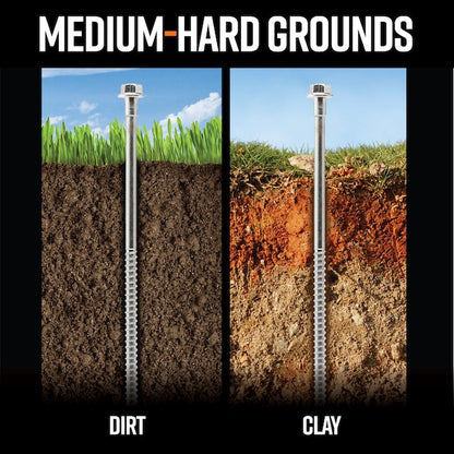 GroundGrabba Junior Kits | Screw-in Tent Pegs | Medium to Harder Grounds