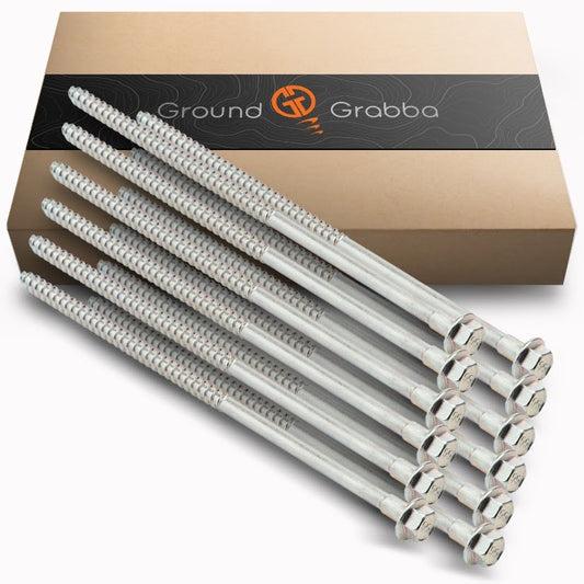50% OFF MOVING SALE - Junior 12 Packs- | 16mm Hex Head | Screw-in Tent Pegs | Medium to Harder Grounds