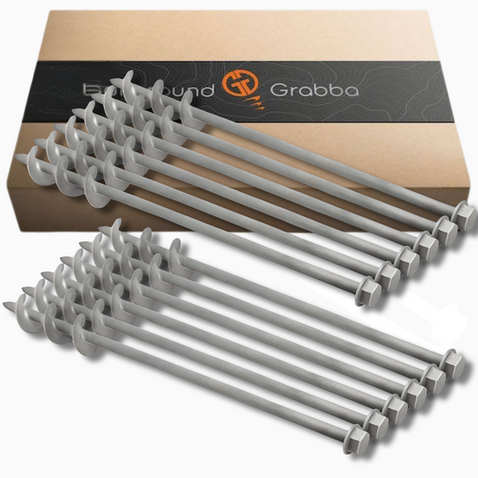 450mm  Pro I | Original 19mm Series | 12 Pack | Screw-In Tent Peg Ground Anchor | Unbreakable | 7X Grip