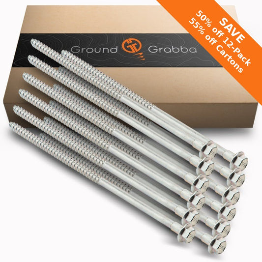 Junior Screw-In Tent Pegs | 16mm Hex Head | 12 Pack