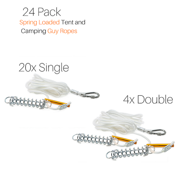 Spring Loaded Tent and Camping Guy Rope Packs